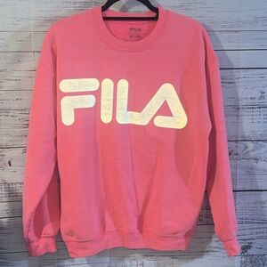 FILA Neon Reflective Logo Crewneck Sweatshirt